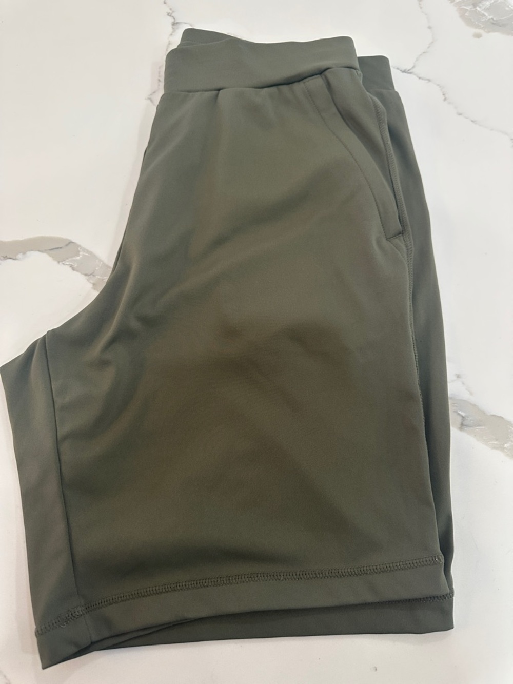 Olive Green Women’s Bike Shorts - Comfortable High-Waist Activewear